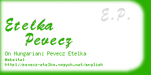 etelka pevecz business card